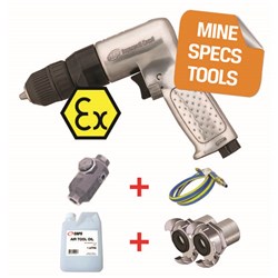 Ingersoll Rand 7802RAKC-EX-H - MINE SPEC: 3/8" Air Drill, Reversible, Keyless Chuck, 2000rpm