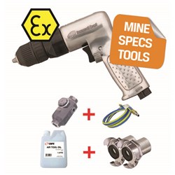Ingersoll Rand 7802RAKC-EX-HC - MINE SPEC: 3/8" Air Drill, Reversible, Keyless Chuck, 2000rpm