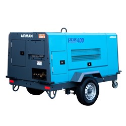 AIRMAN PDS400S-6B5-T: 400cfm Trailer Mounted Portable Diesel Air Compressor